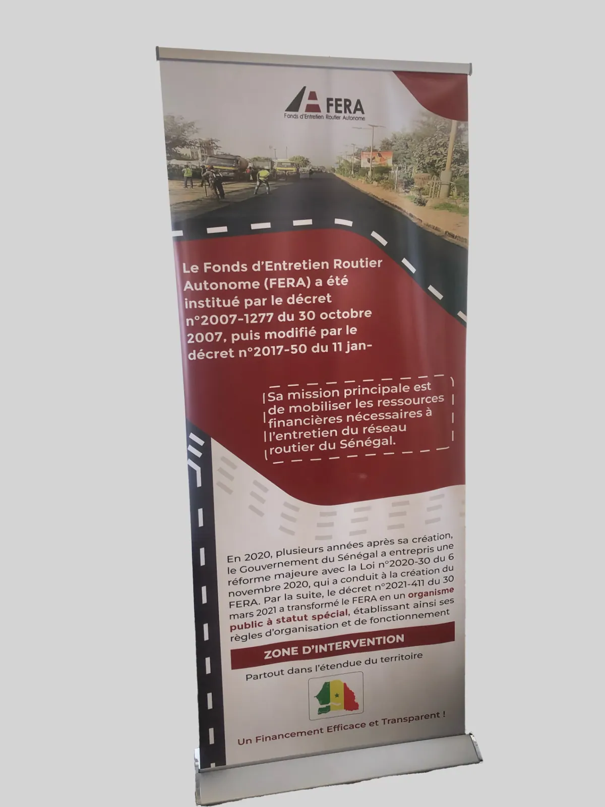 Le premier kakémono FERA imprimé et installé