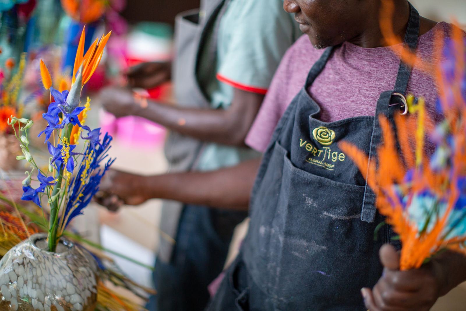 Fleuristes Verttige en atelier
