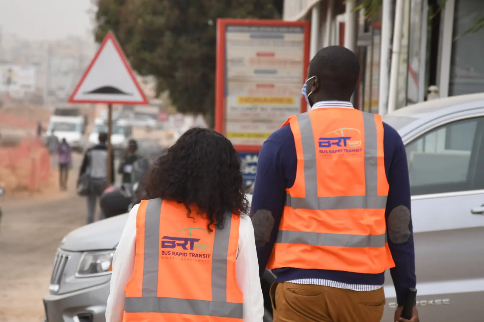 Abdou Karim Gaye en visite sur le corridor du BRT