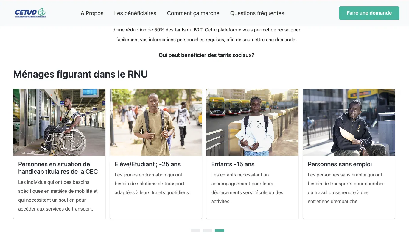 Suite du carrousel des bénéficiaires du dispositif.