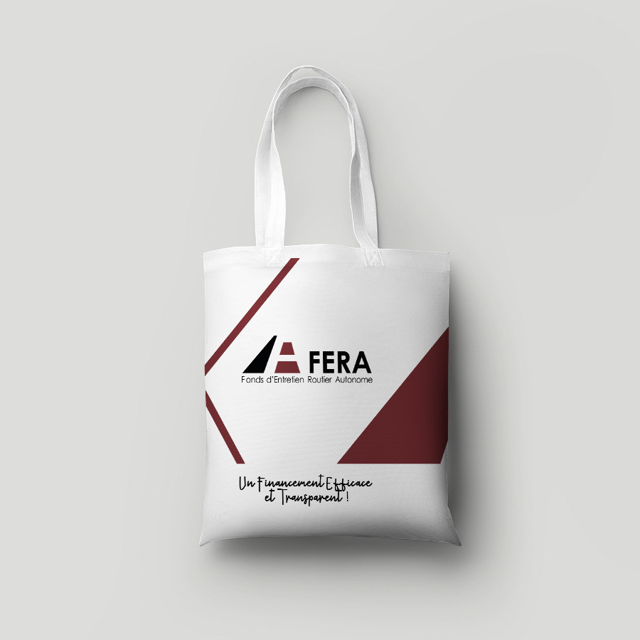 Tote bag FERA, version retenue avec le slogan manuscrit